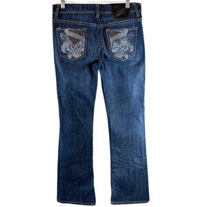 Vintage Ed Hardy Love Kills Crystal Embellished Straight Leg Jeans Size 28